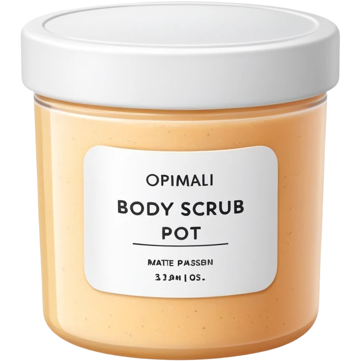 body scrub pot with label emoji