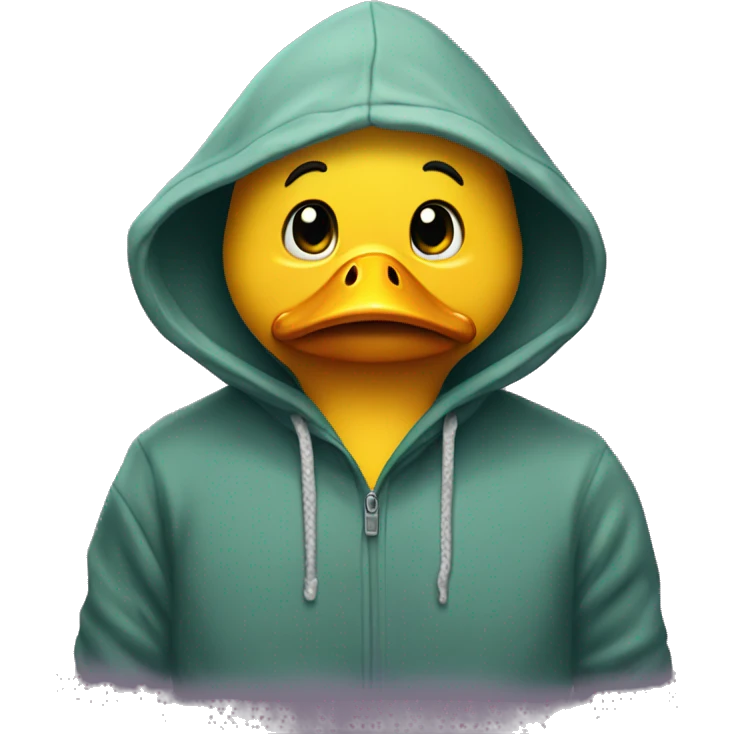 a sad duck in a hoodie emoji