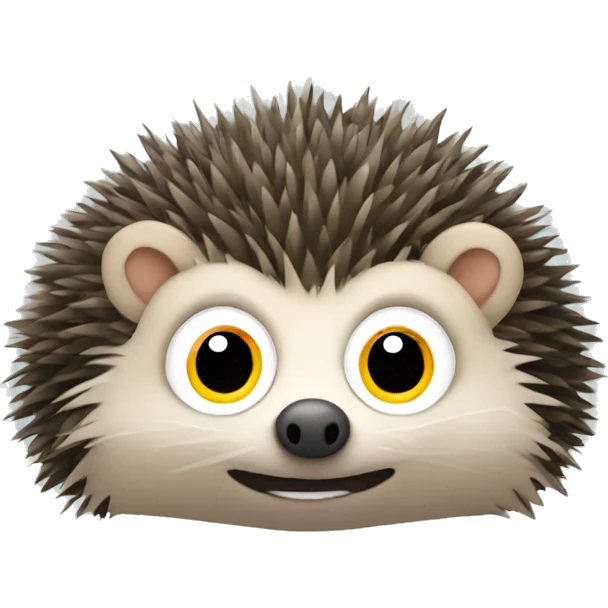 Hedgehog with googlie eyes emoji
