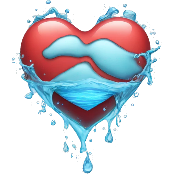 Heart with water emoji