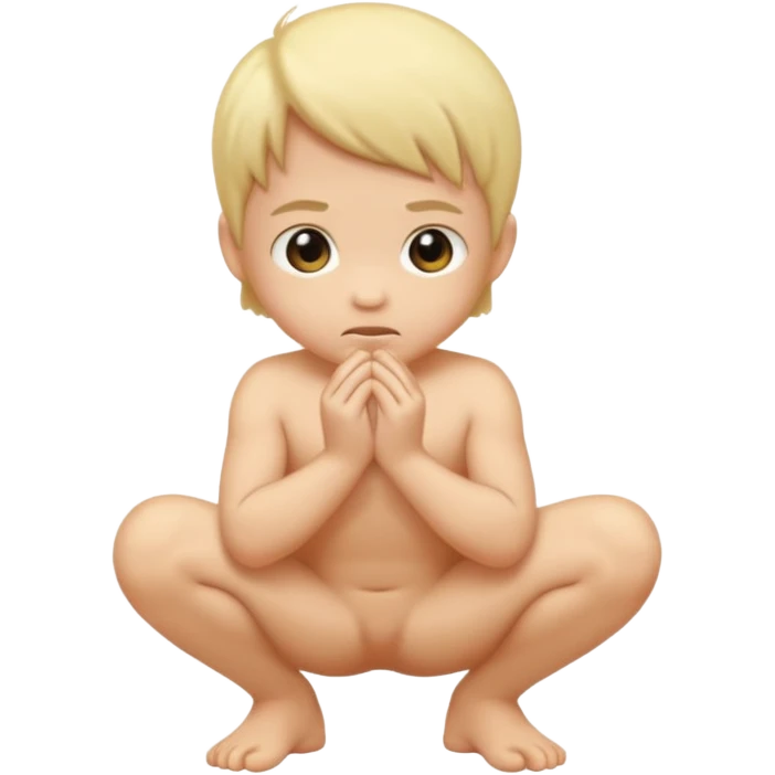 naked kid squatting emoji