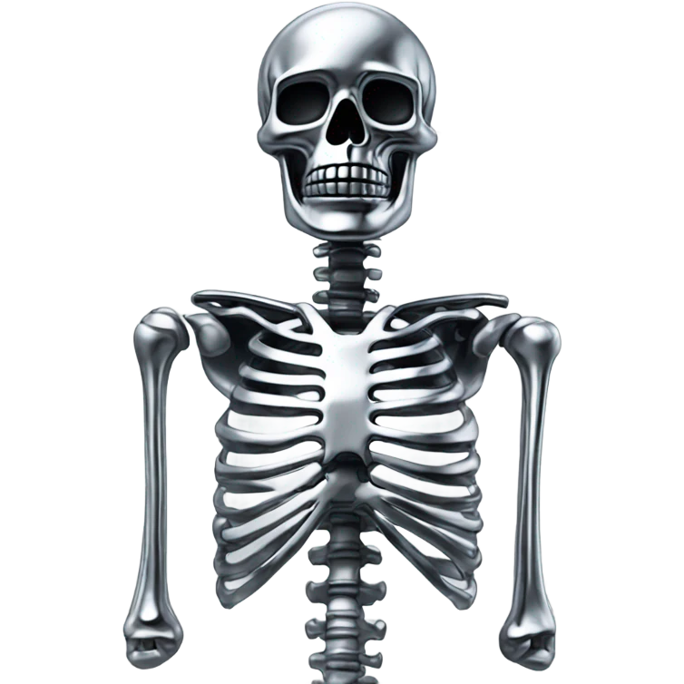 Skeleton made out of chrome emoji