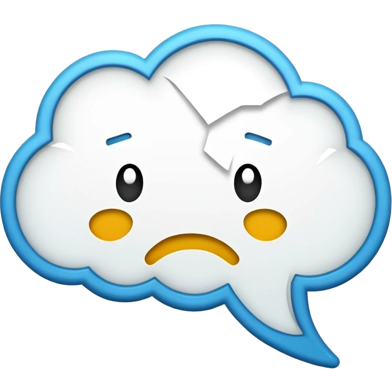 jagged outline thought bubble, empty, expressive cartoon style emoji emoji