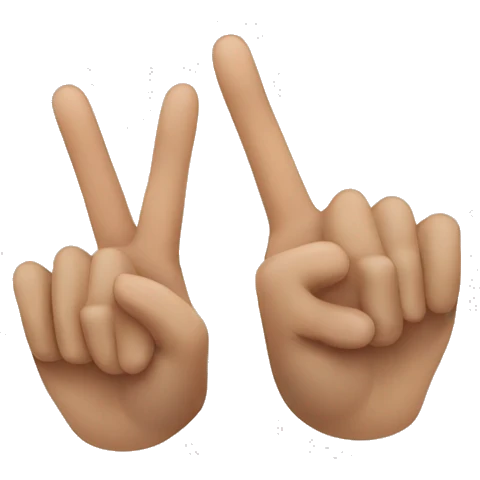 Three fingers thumb second and middle emoji