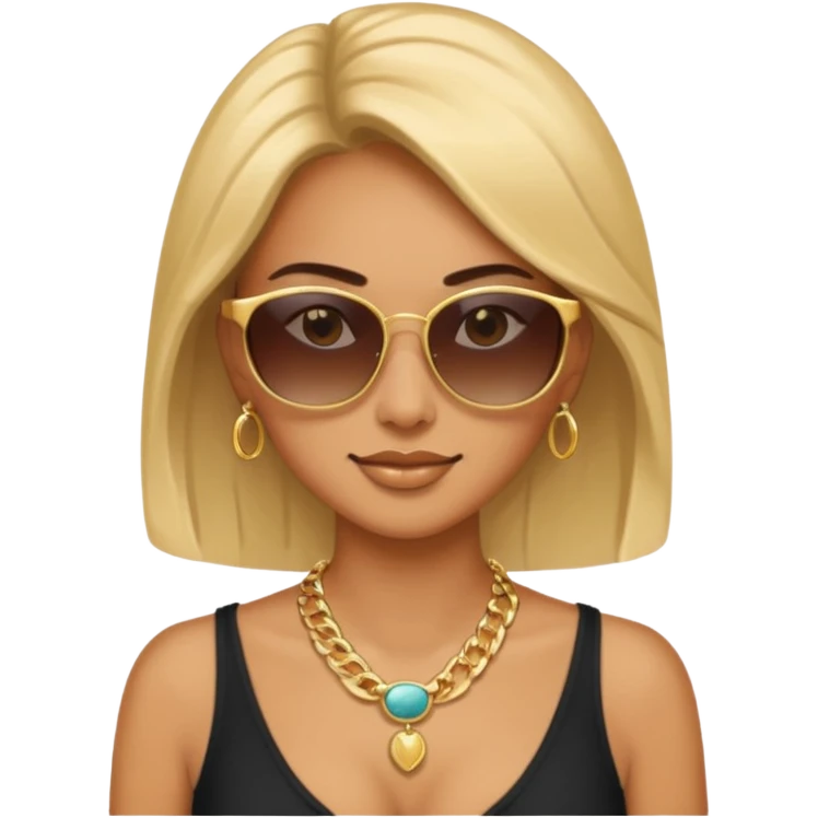 woman with sunglasses and necklace emoji