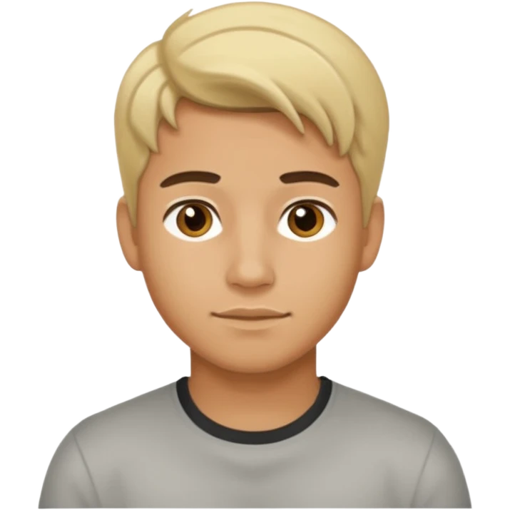 Chico joven latino, piel morena, pelo rubio emoji