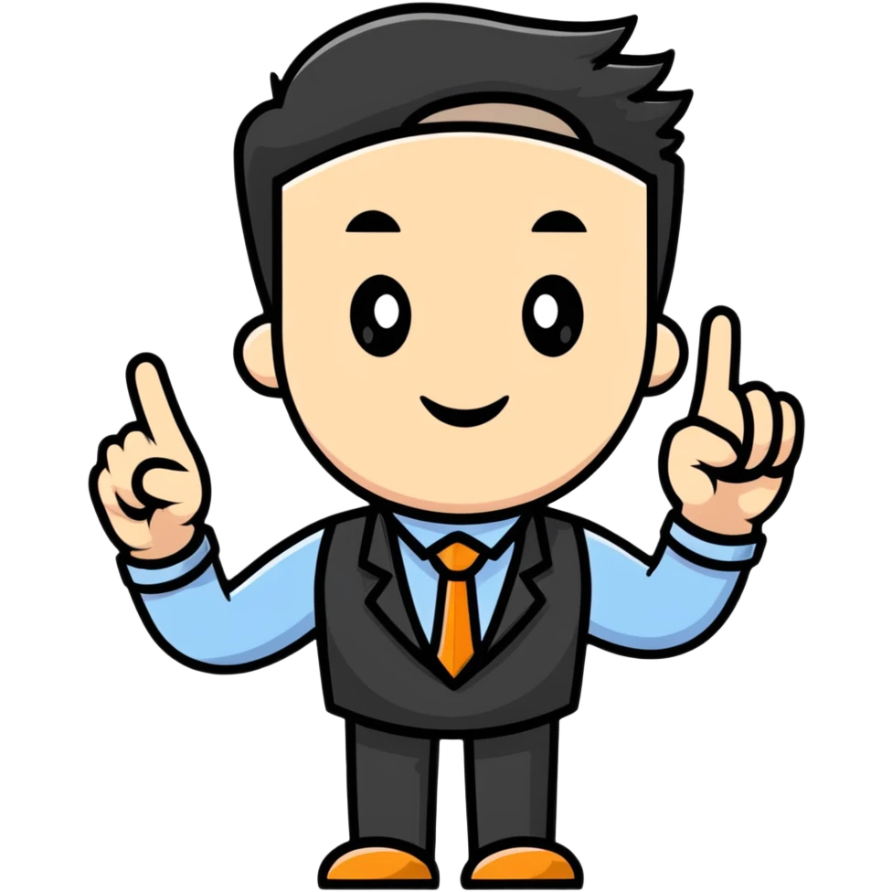 Office worker with index finger raised emoji