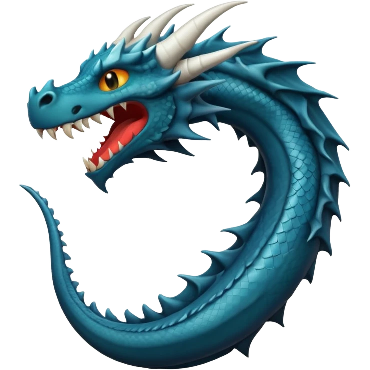 iOS style emoji, minimal dragon fang, dark fantasy object emoji