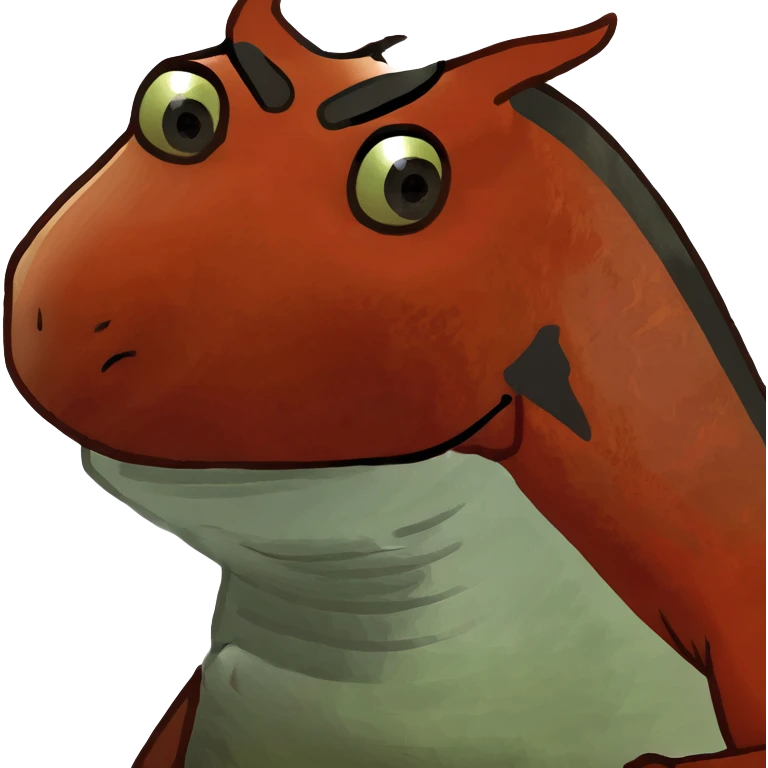 Pepe the Frog reimagined as a red dragon emoji