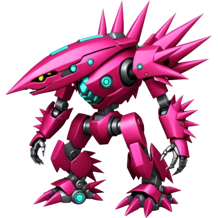 Edgy spiky faulty rue ruby Tropical Futuristic Modern Mecha-Fakémon-hybrid-creature (full body)  emoji