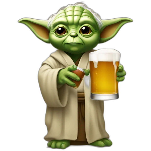 Yoda qui bois une bière emoji