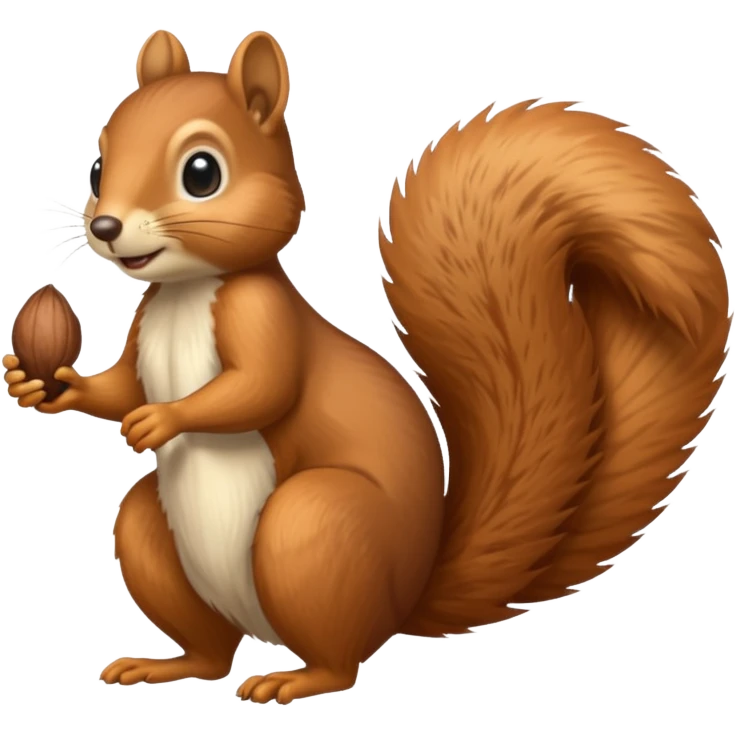 Thin and tall squirrel with nut emoji