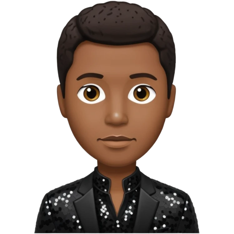 Kenneth Babyface Edmonds with dark brown hair, black sequin outfit emoji