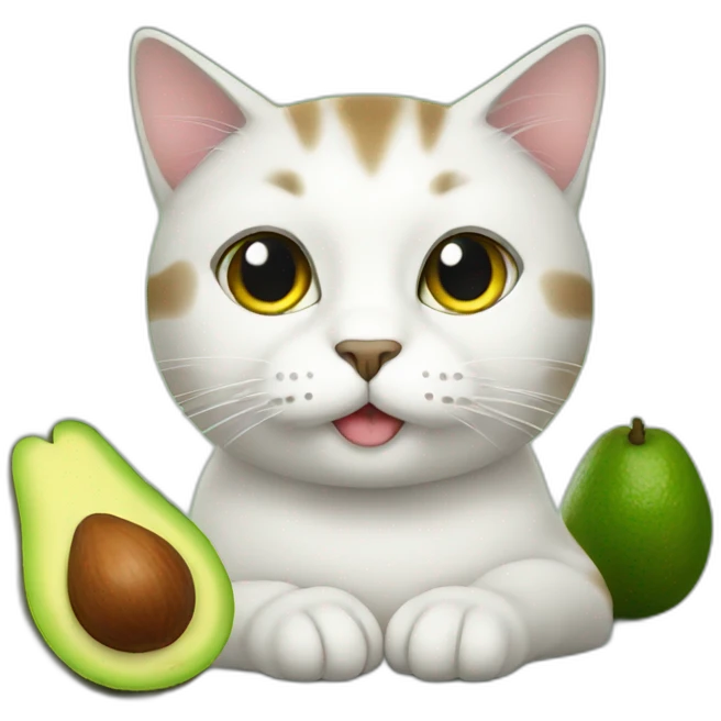 Cat with avocado emoji