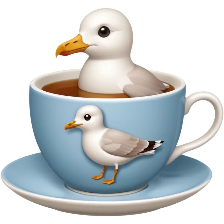 seagull in a cup of tea emoji