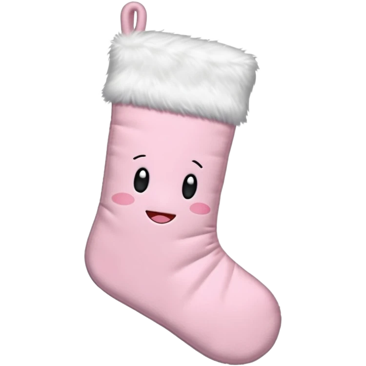 an aesthetic baby pink  christmas stocking emoji