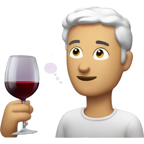 Wine in a thought bubble emoji