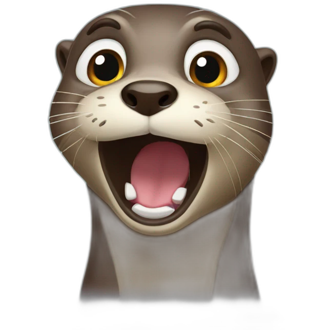 Shocked otter emoji