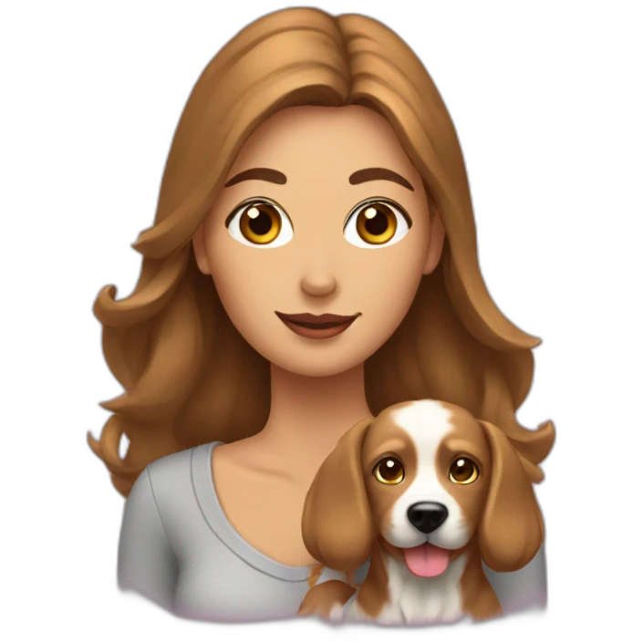 Femme avec chienne emoji
