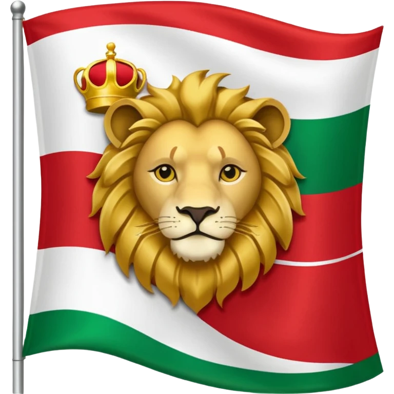 Small Lion and sun logo at the middle of flag in the red white and green flag(up to down ) emoji