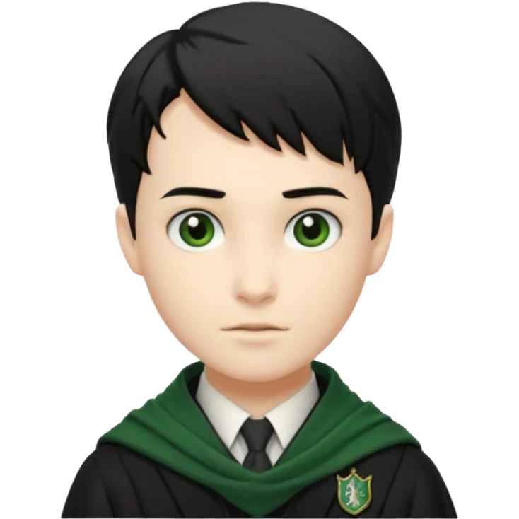 tom riddle, hogwarts uniform,  green scarf emoji