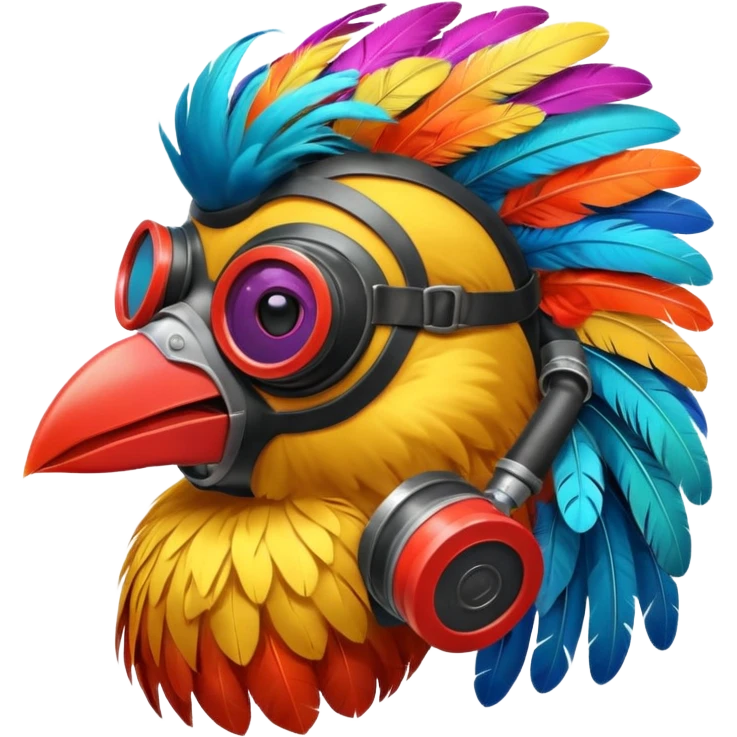 bird with gas masks emoji