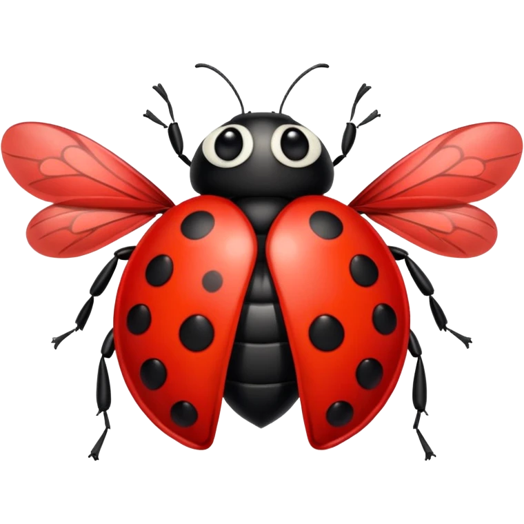 cartoon ladybug with open wings emoji