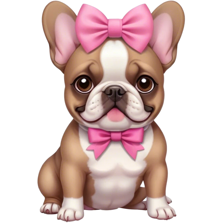 French bulldog with a pink bow emoji
