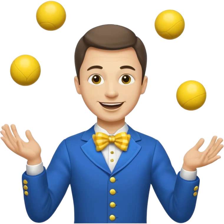 circus juggler zelensky juggling two balls blue and yellow emoji