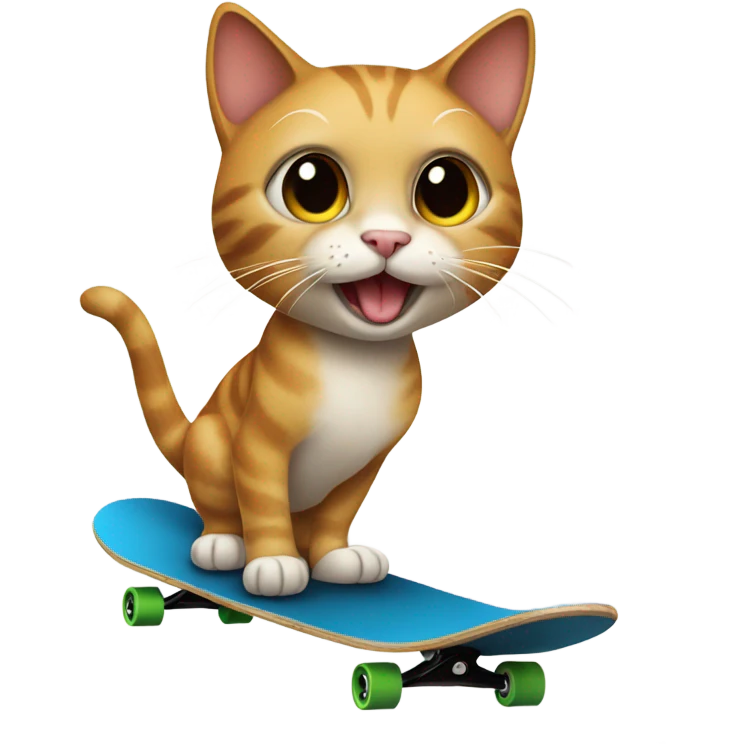 cat with skateboard emoji