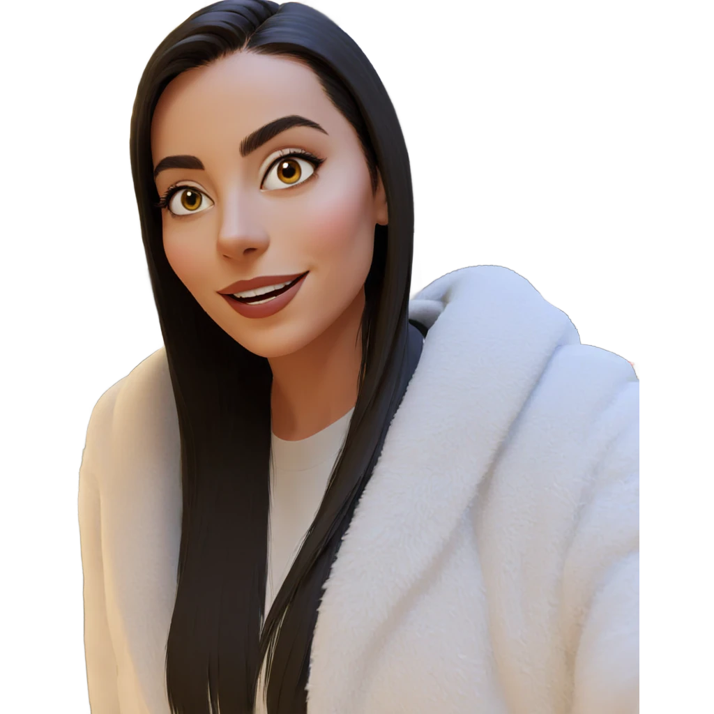 smiling girl by christmas tree emoji