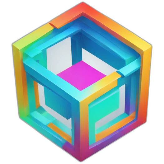 4d tesseract gradient logo hd emoji