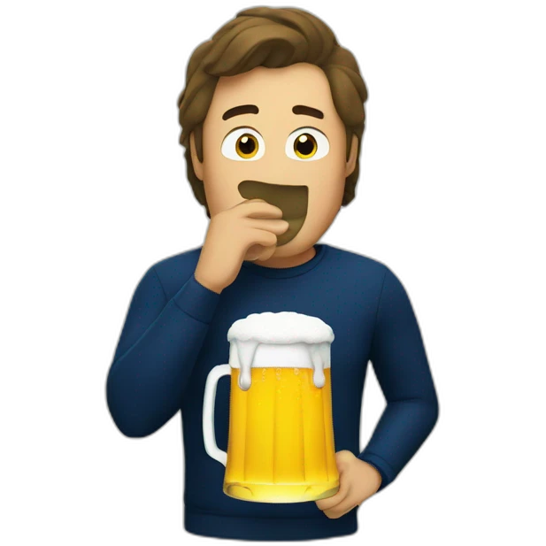 Michigan football fan drinking beer emoji