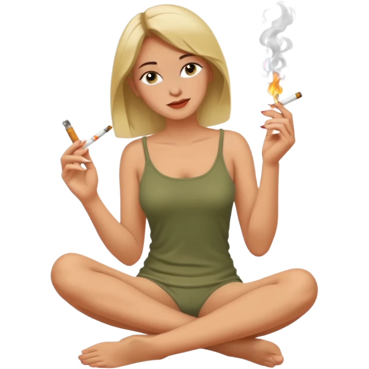 femme pieds nus qui fume emoji