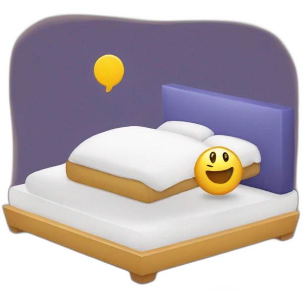 Chat sur un lit emoji