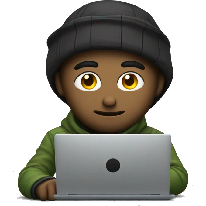 Hacker sitting behind his laptop emoji