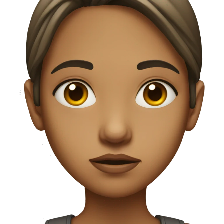 Girl with serious face emoji