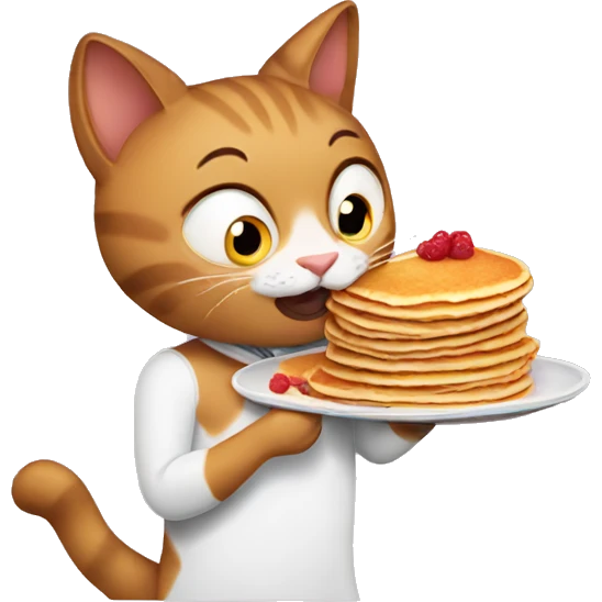 cat eating pancake  emoji