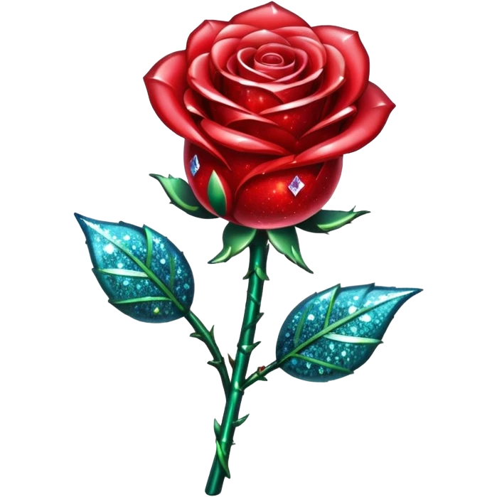 glitter red crystal rose emoji