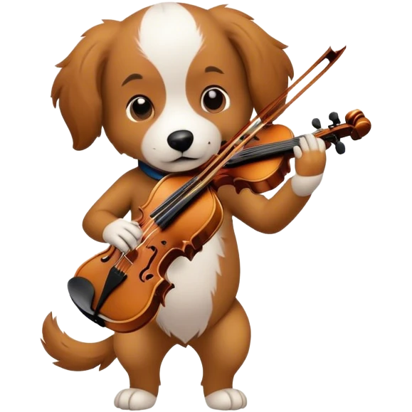 dog playing the violin emoji