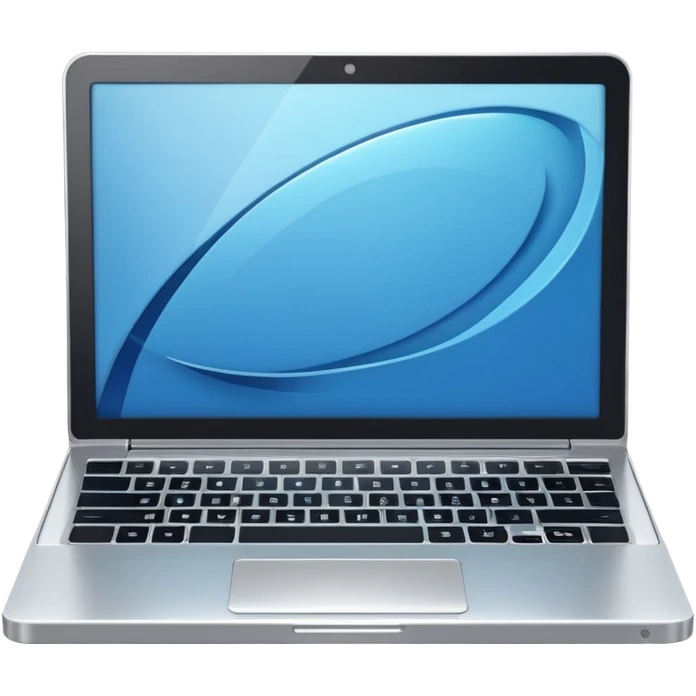 3D minimal icon of a premium silver or whity laptop with a clear #FF3D00 accent, clean, modern, high-end tech style. emoji