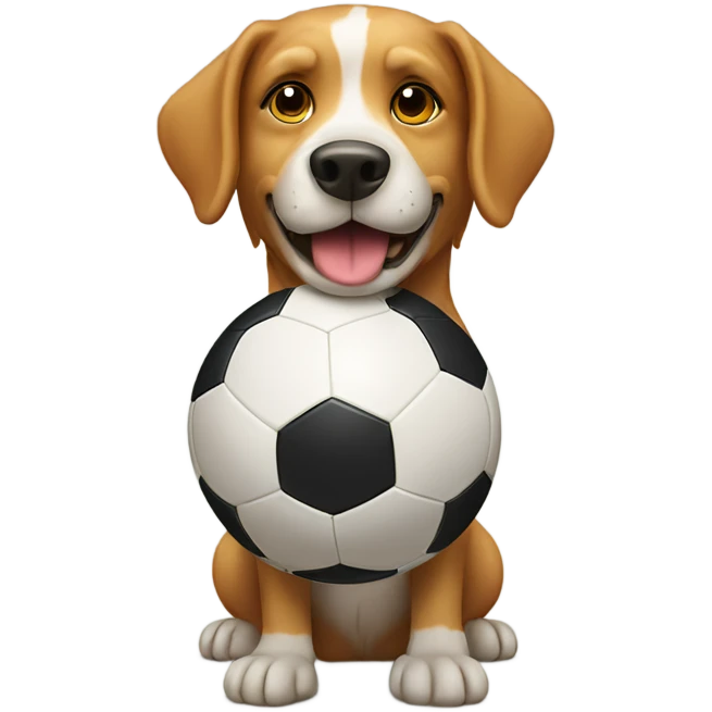 Dog playing soccer emoji