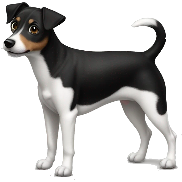 Black dog Jack Russell Terrier full body emoji