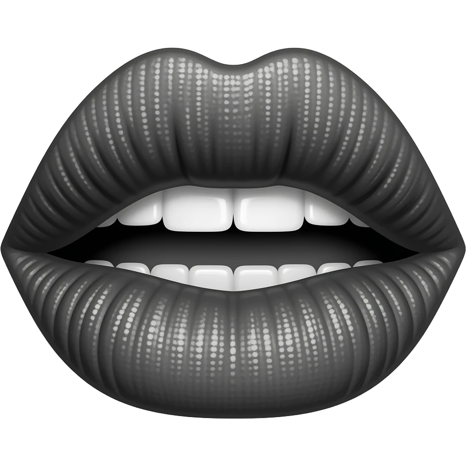 Black kiss lips emoji