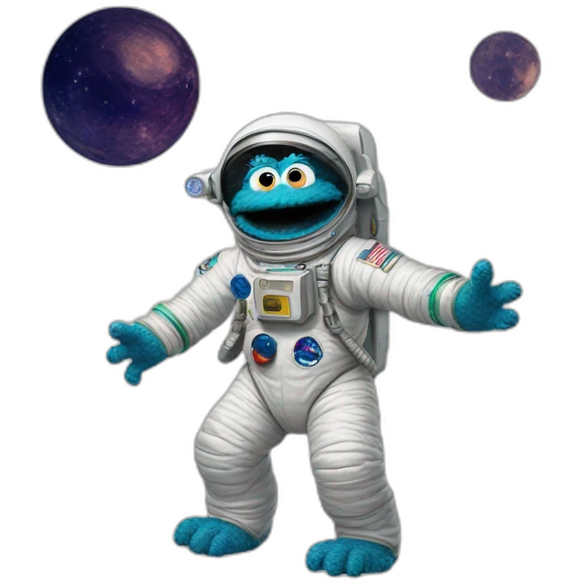 sesame street astronaut kaiju emoji