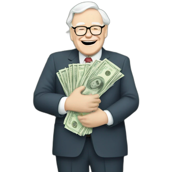 warren buffett hugging money emoji