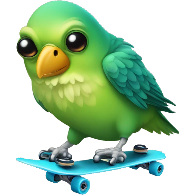 peroquet with a skate emoji