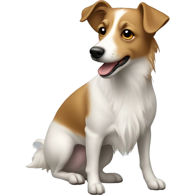 Long haired jack Russel dog, tan colour  emoji