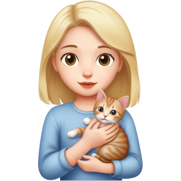 A girl lifted a kitten high up emoji