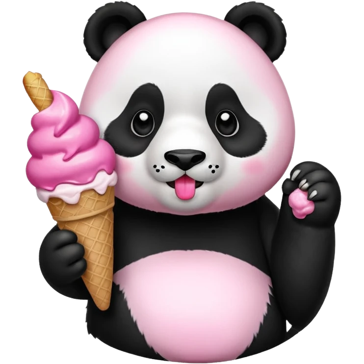Panda eating ice creamy emoji